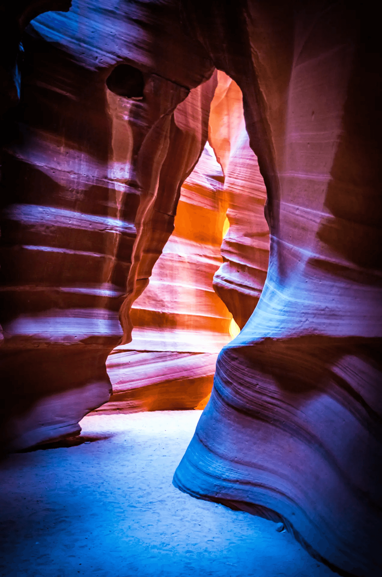 Landscape view of antelope canyon light arizona.