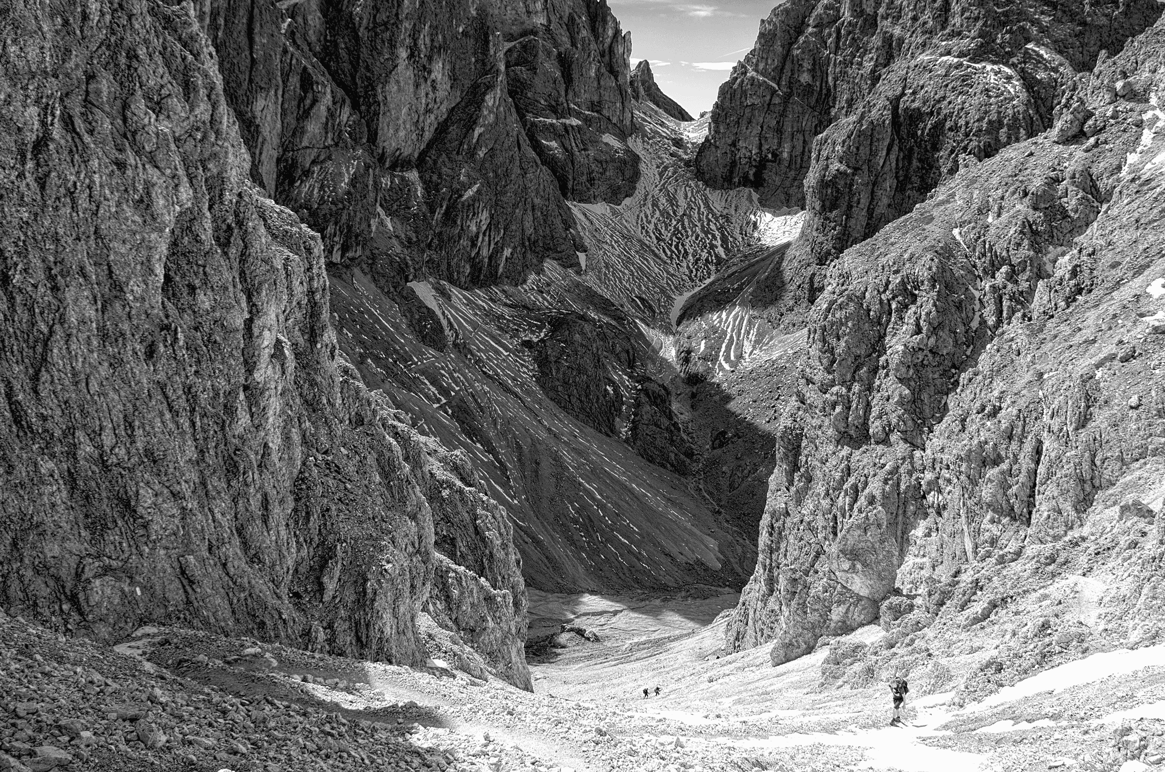 Dolomites Valley near Grasleitenhütte Dolomites Grasleitenhutte Valley in Near Grasleitenhütte (Rifugio Bergamo).