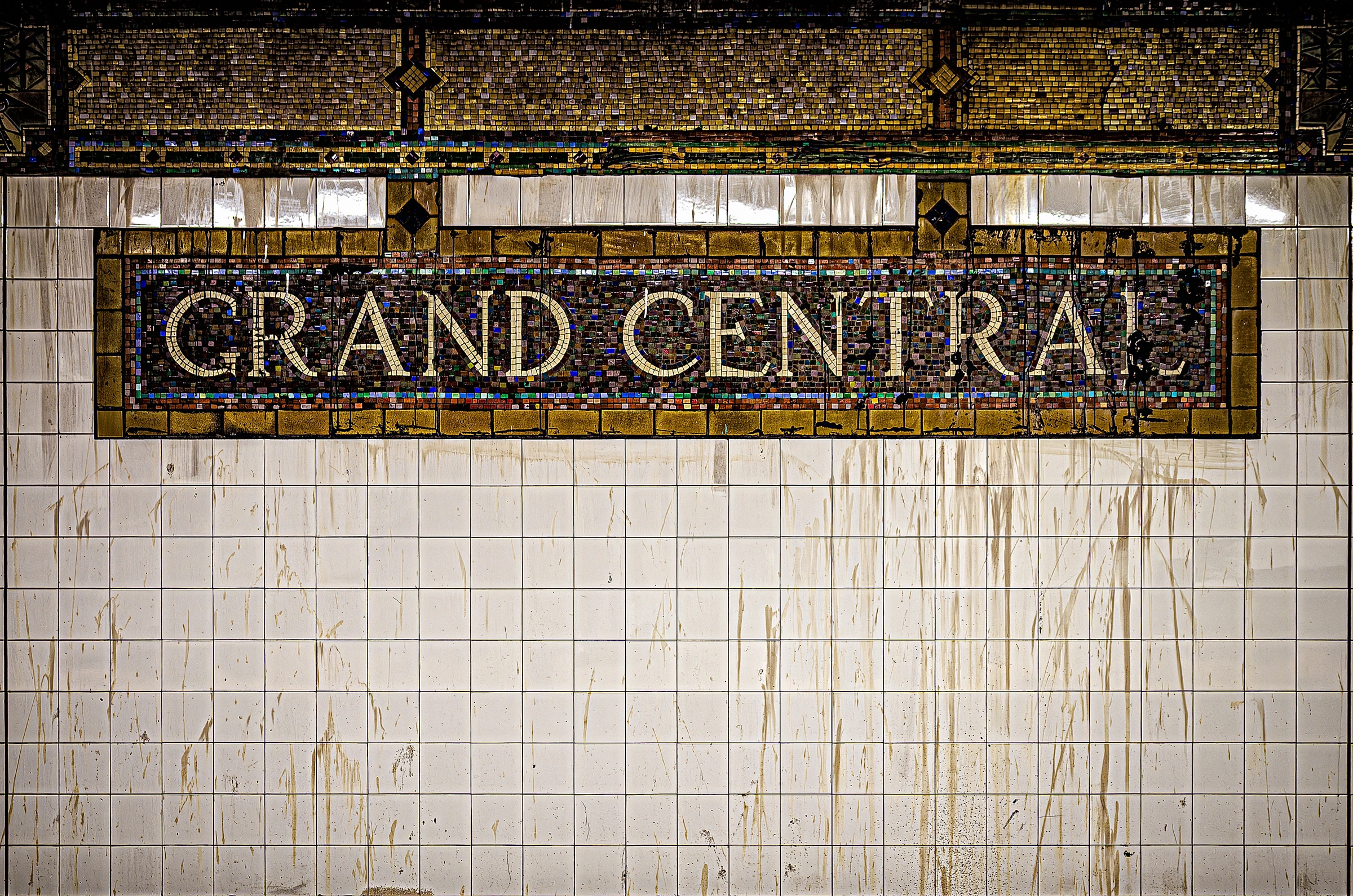 Subway Sign NYC Detail in Grand Central Terminal.