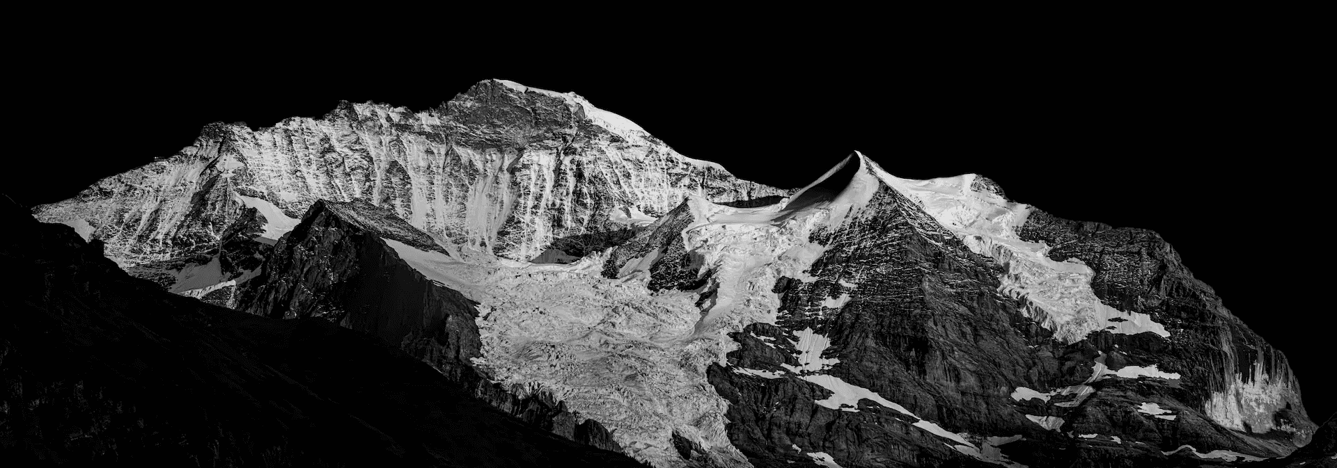Jungfrau's Stark Majesty Jungfrau mountain in the Swiss Alps, viewed from Wengen.