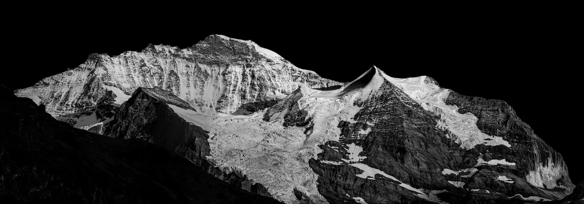 Jungfrau mountain in the Swiss Alps, viewed from Wengen.