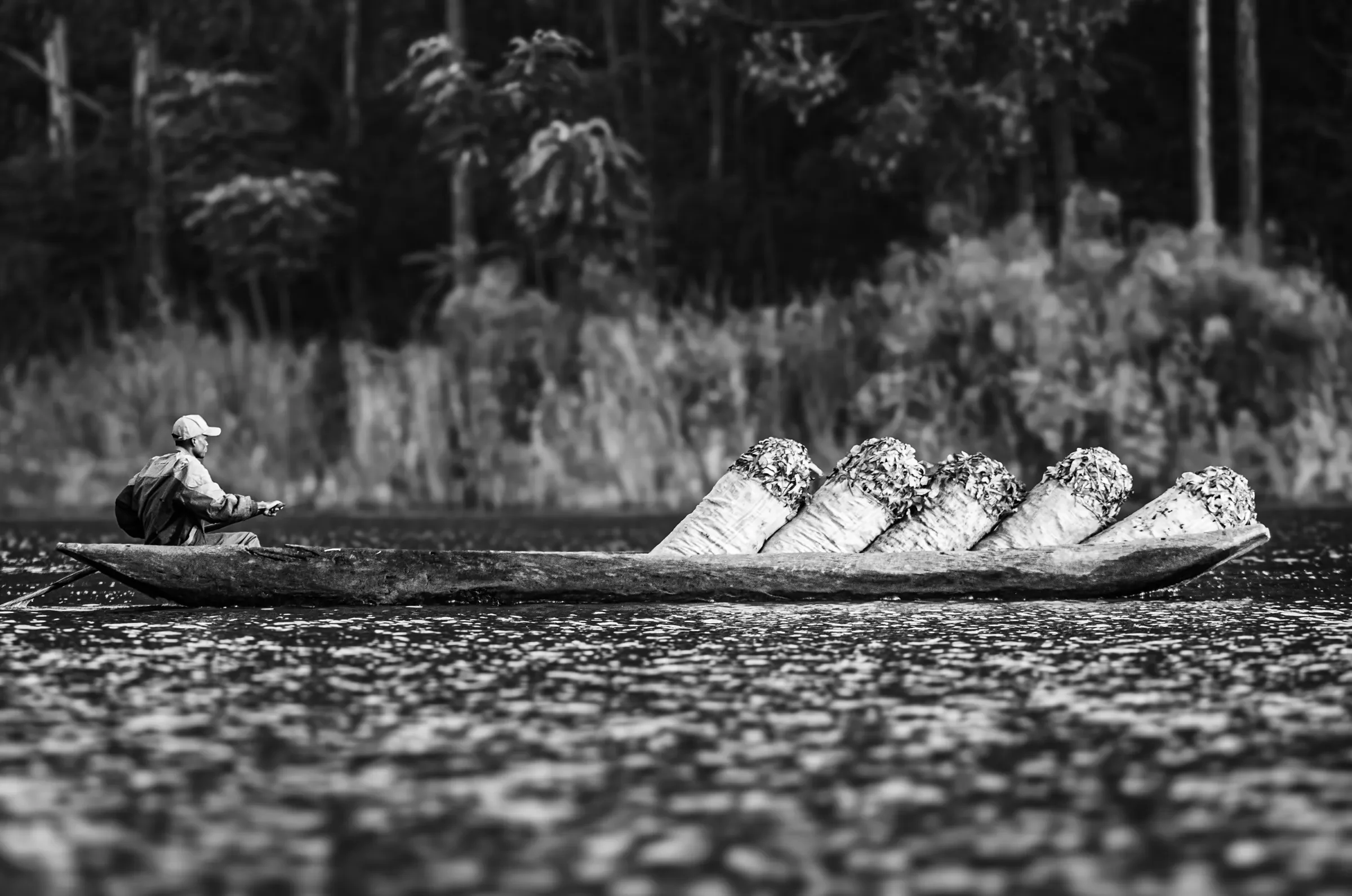 Tea Transport Canoe in Lake Bunyonyi.