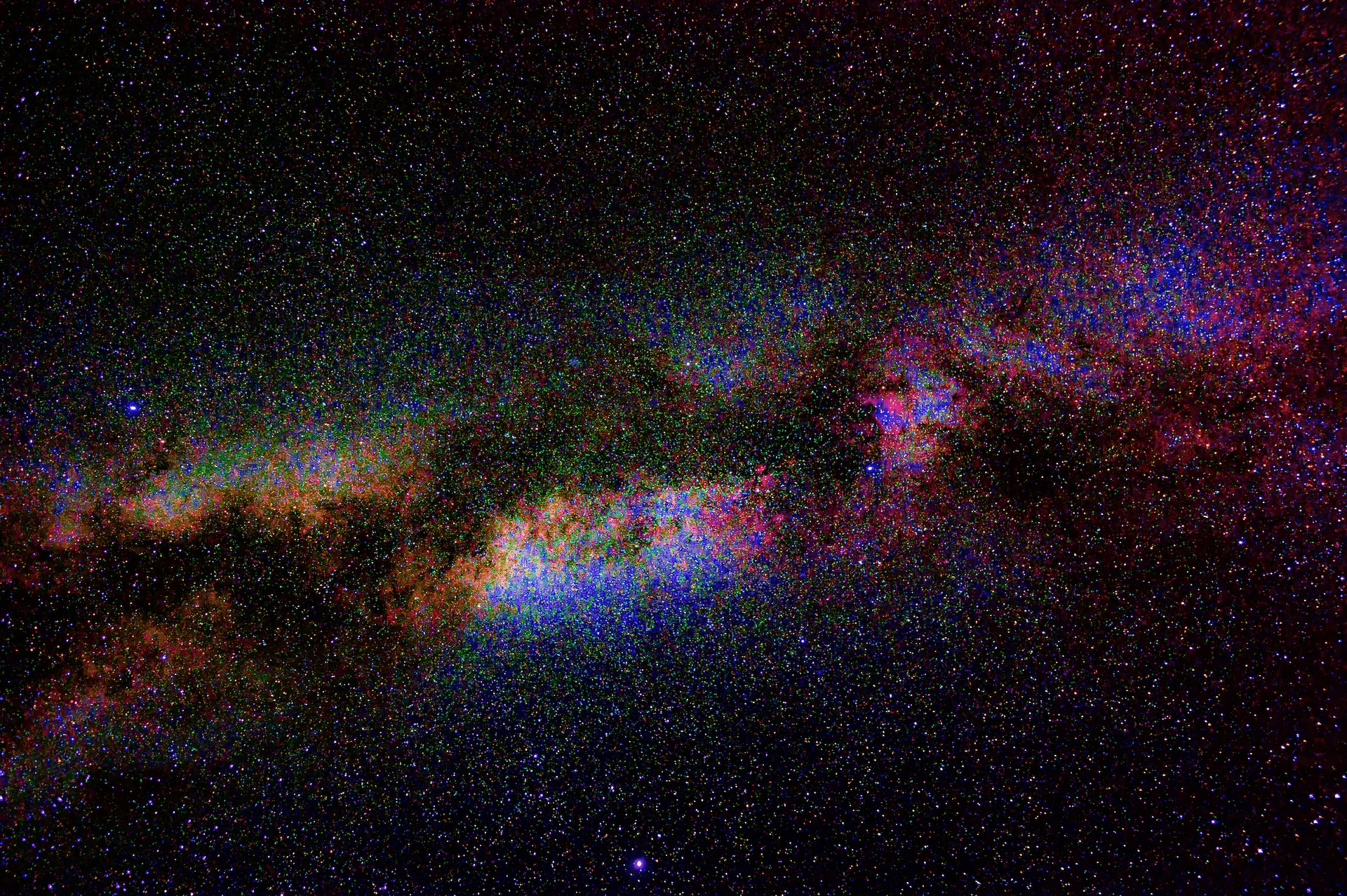 Milky Way rising over the dark desert of Anza-Borrego, California.