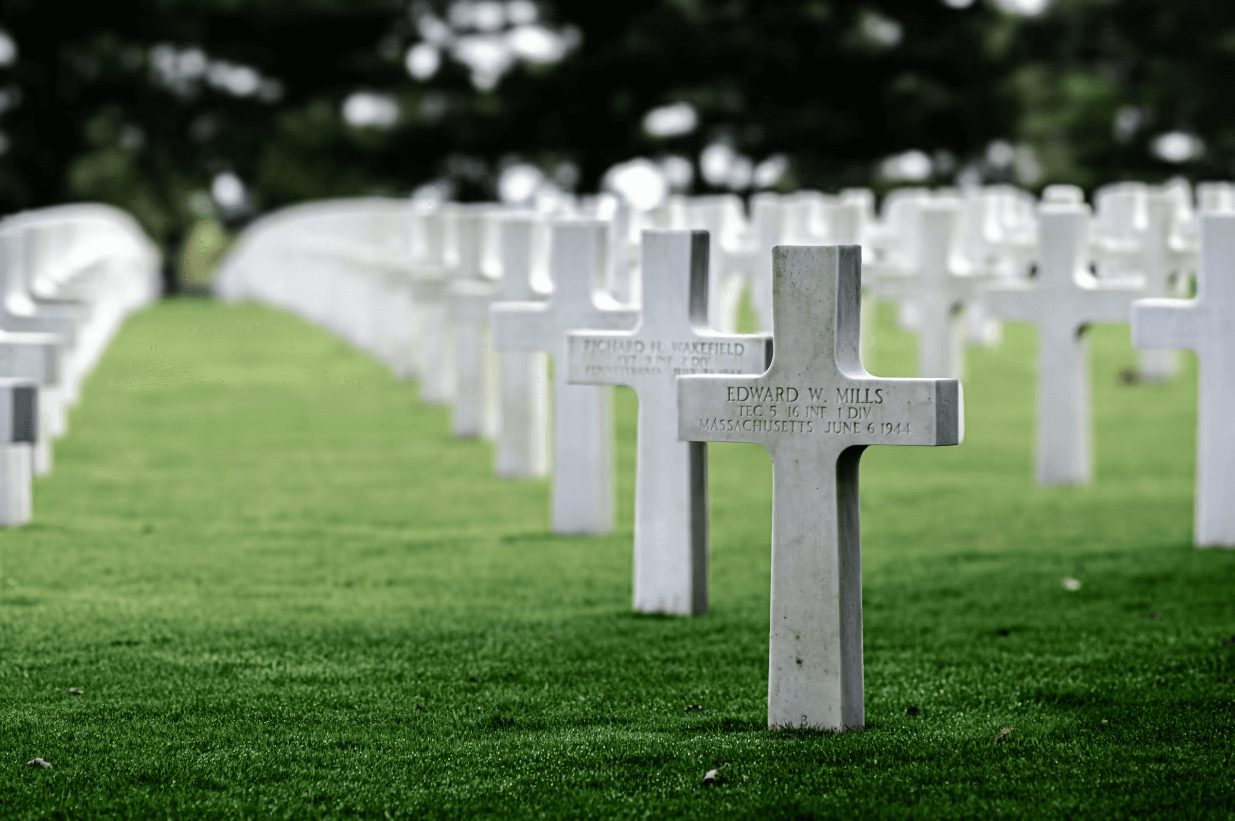 Click to view in fullscreen Normandy American Cemetery and Memorial in Colleville-sur-Mer, France.