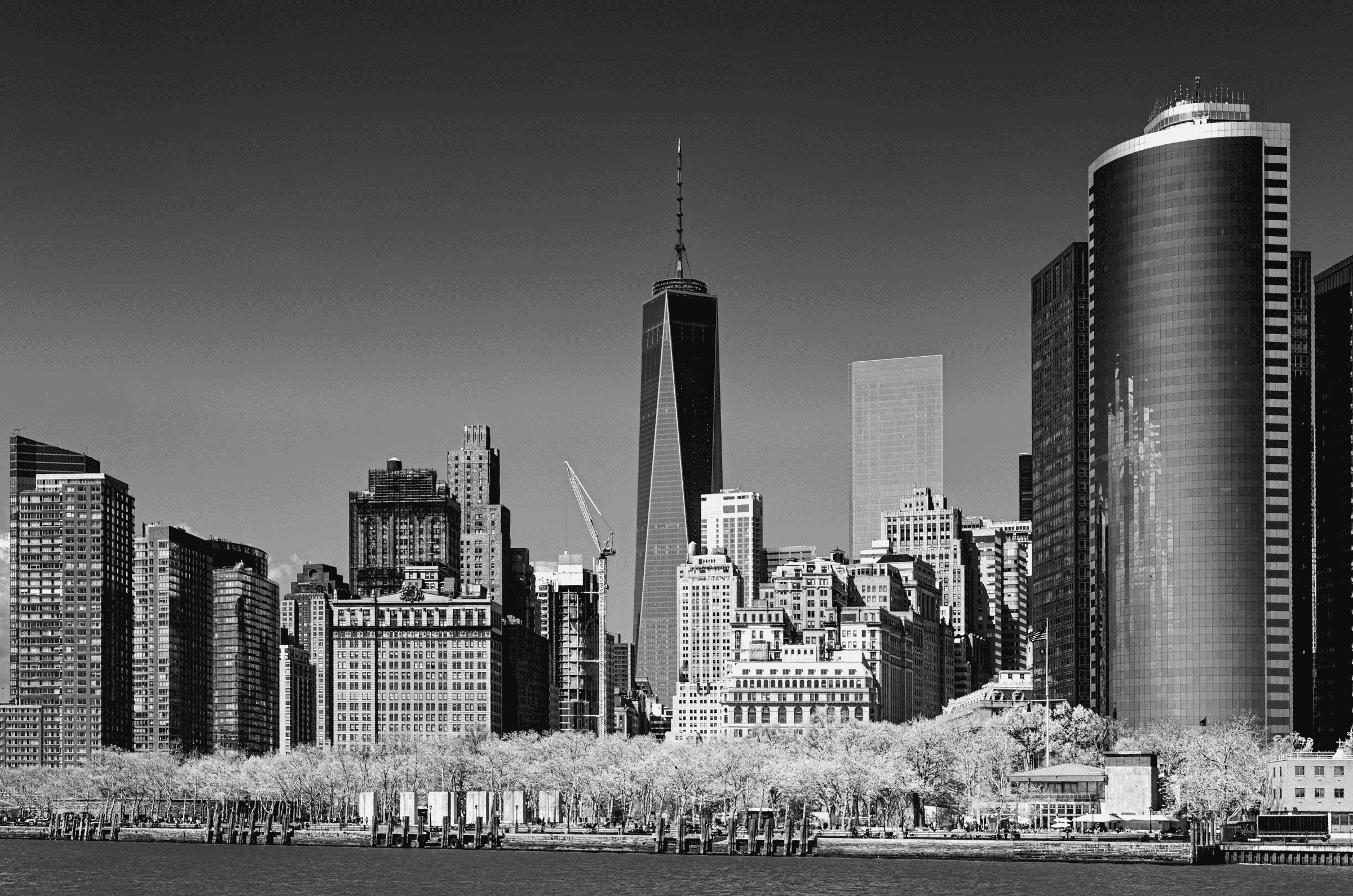 Lower Manhattan Skyline (B&W Contrast) NYC Lower Manhattan Skyline Contrast in New York City.