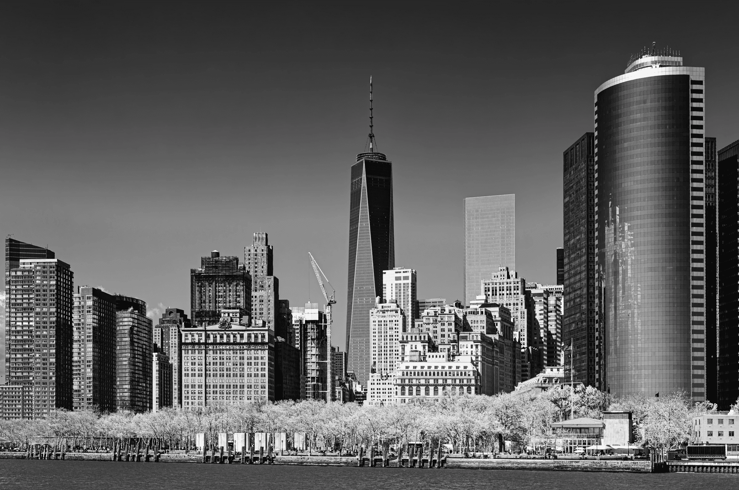 NYC Lower Manhattan Skyline Contrast in New York City.