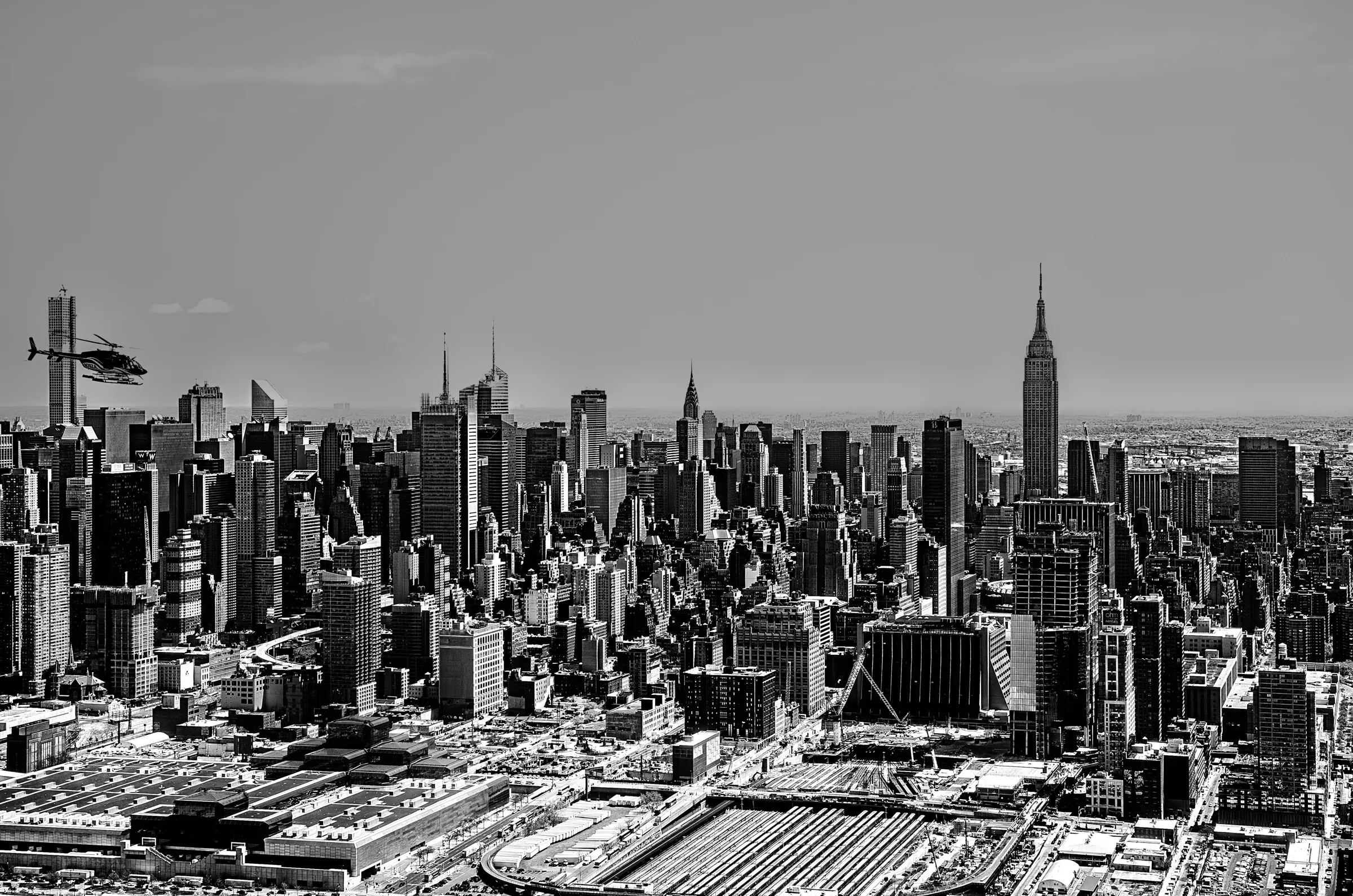 NYC Skyline Aerial Empire State in New York City.