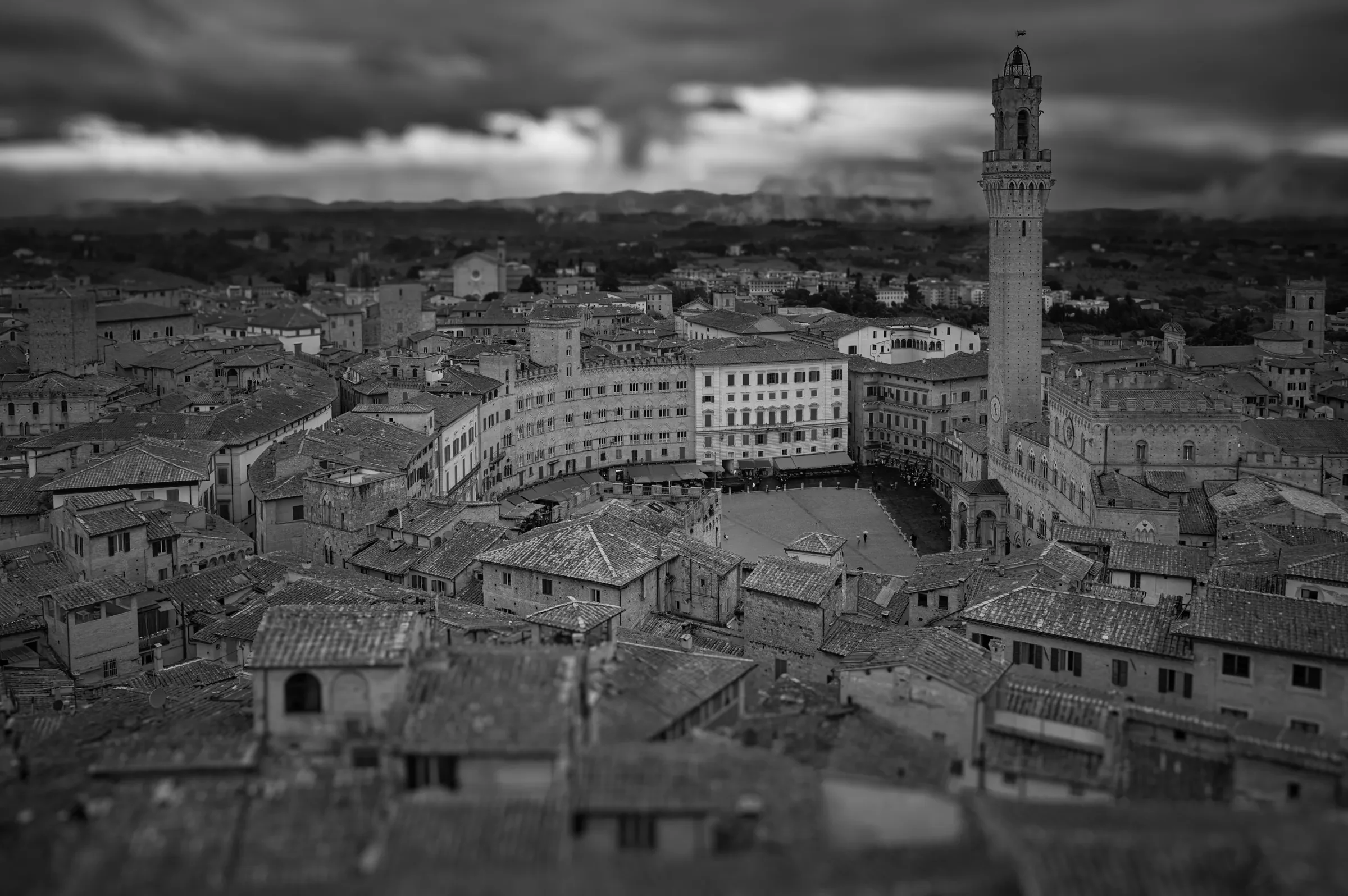 Piazza Del Campo Overview in Siena.