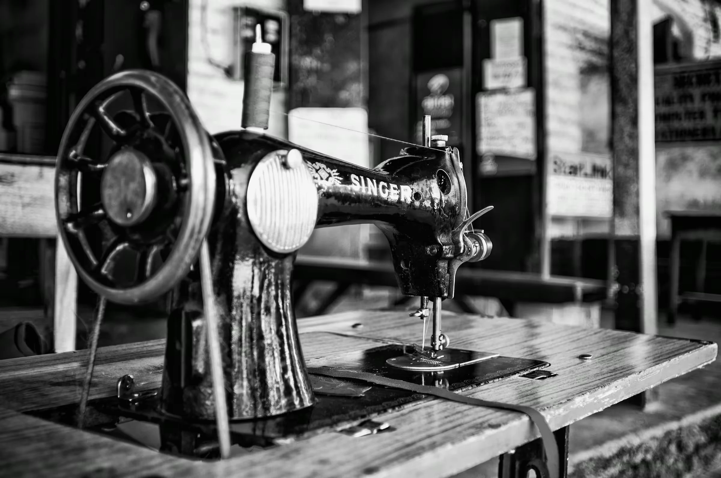 A vintage Singer sewing machine in Botswana.