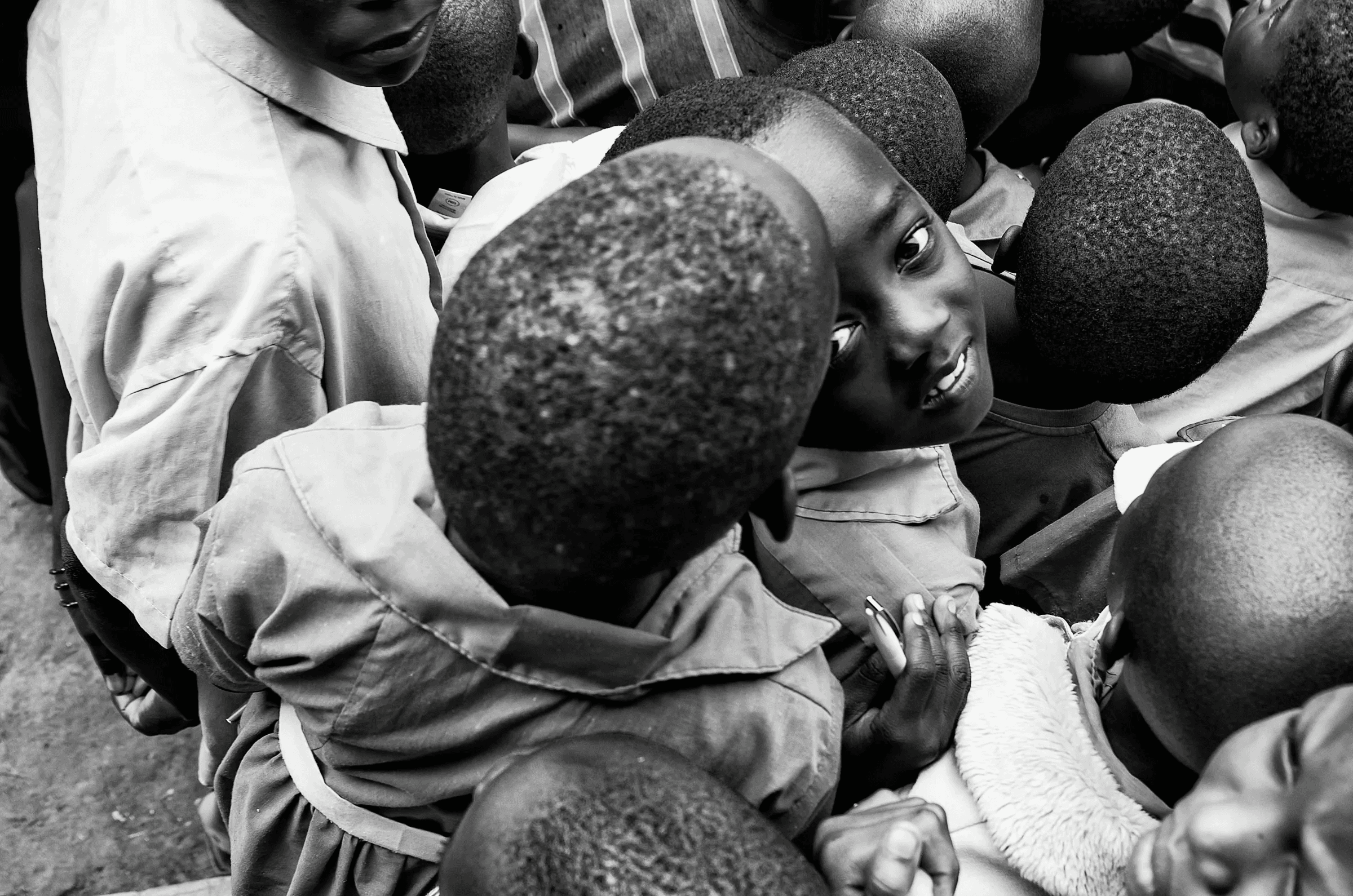 Scene from Uganda Scene from in Uganda in daily life in monochrome.