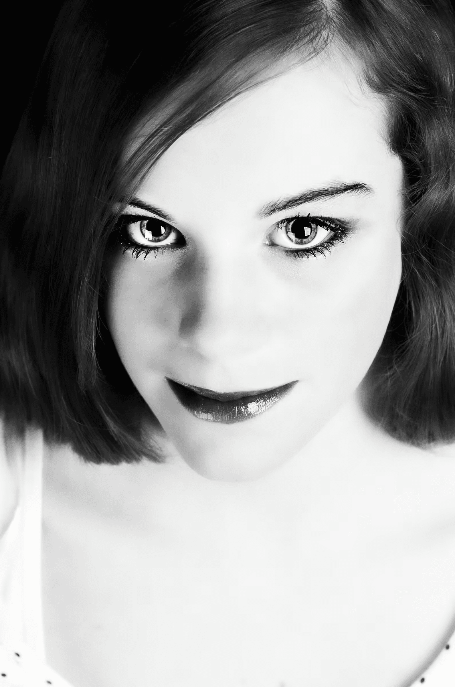 Intense Gaze Portrait Study in a quiet portrait in monochrome.