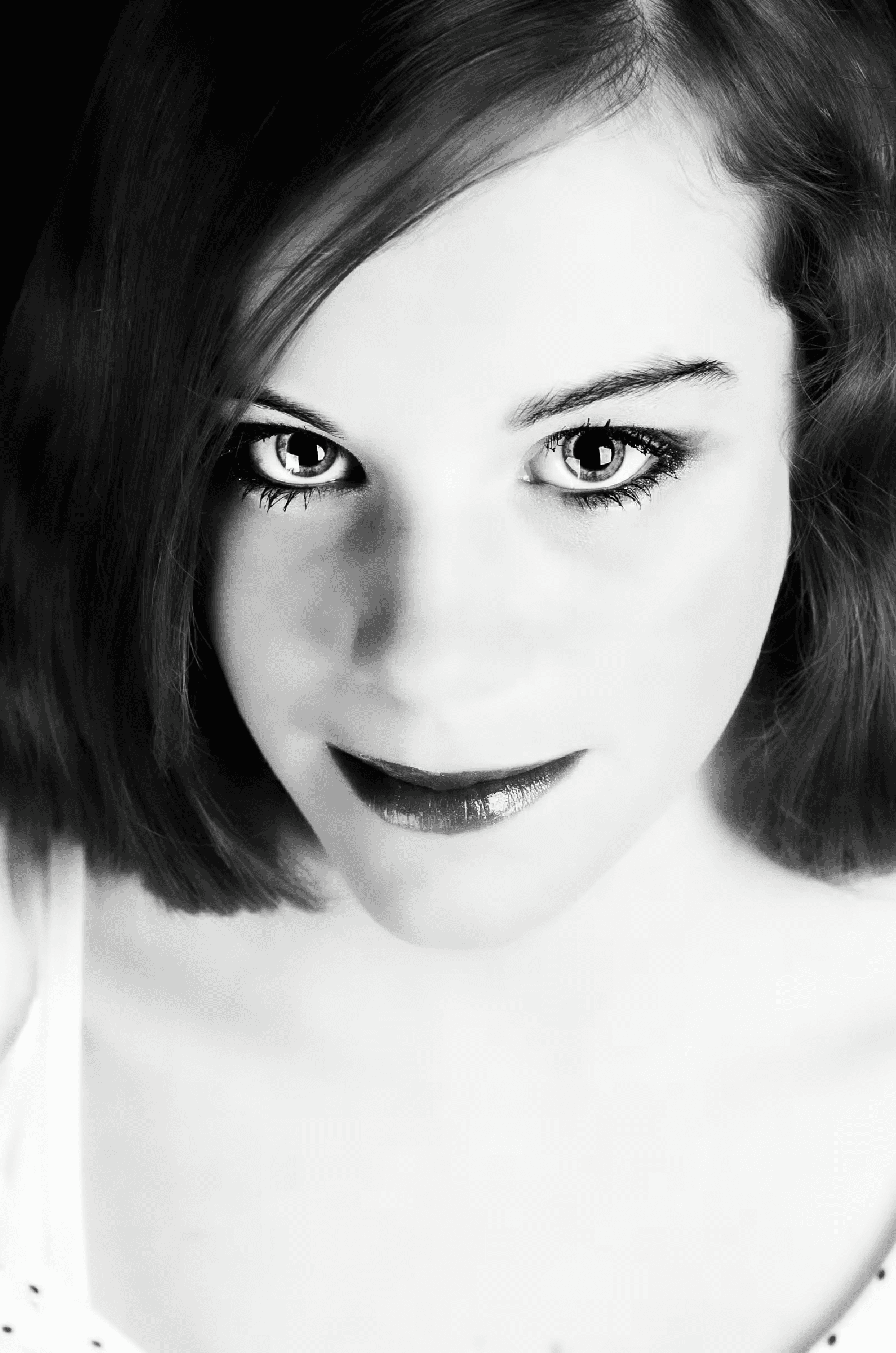Intense Gaze Portrait Study in a quiet portrait in monochrome.
