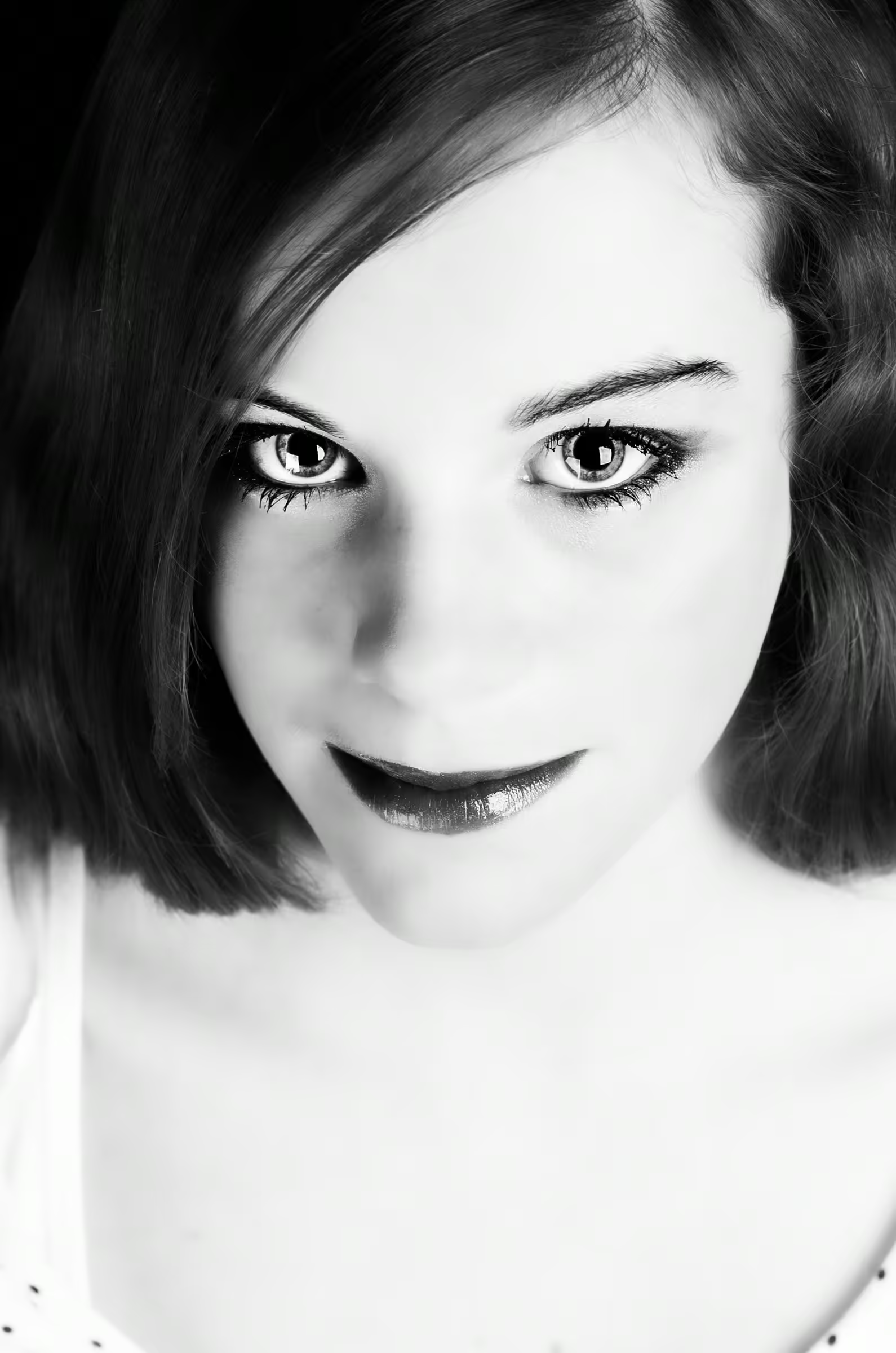 Intense Gaze Portrait Study in a quiet portrait in monochrome.