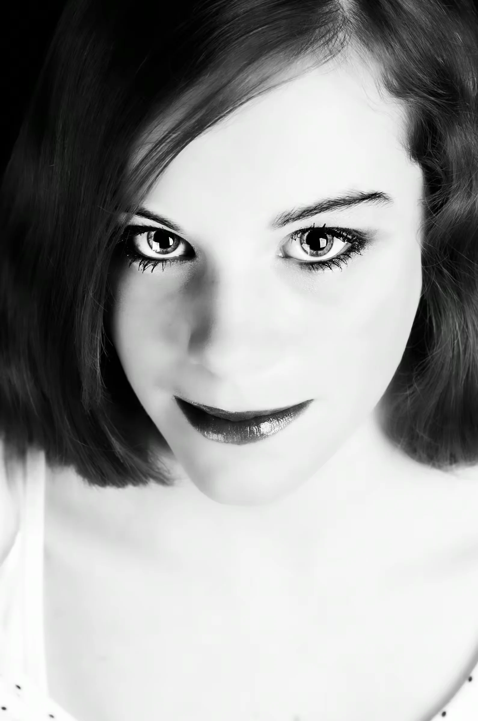Intense Gaze Portrait Study in a quiet portrait in monochrome.